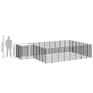 Psí kotec stříbrný 15,73 m² ocel - obrázek 8