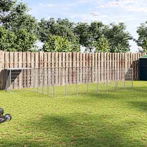Psí kotec stříbrný 15,73 m² ocel - obrázek 1