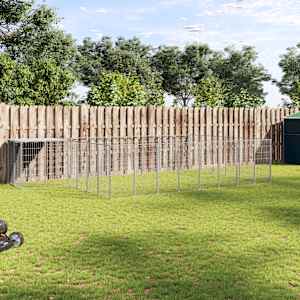 Pasji boks srebrn 15,73 m² jeklo