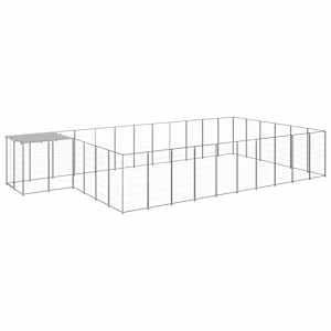 Psí kotec stříbrný 19,36 m² ocel - obrázek 1
