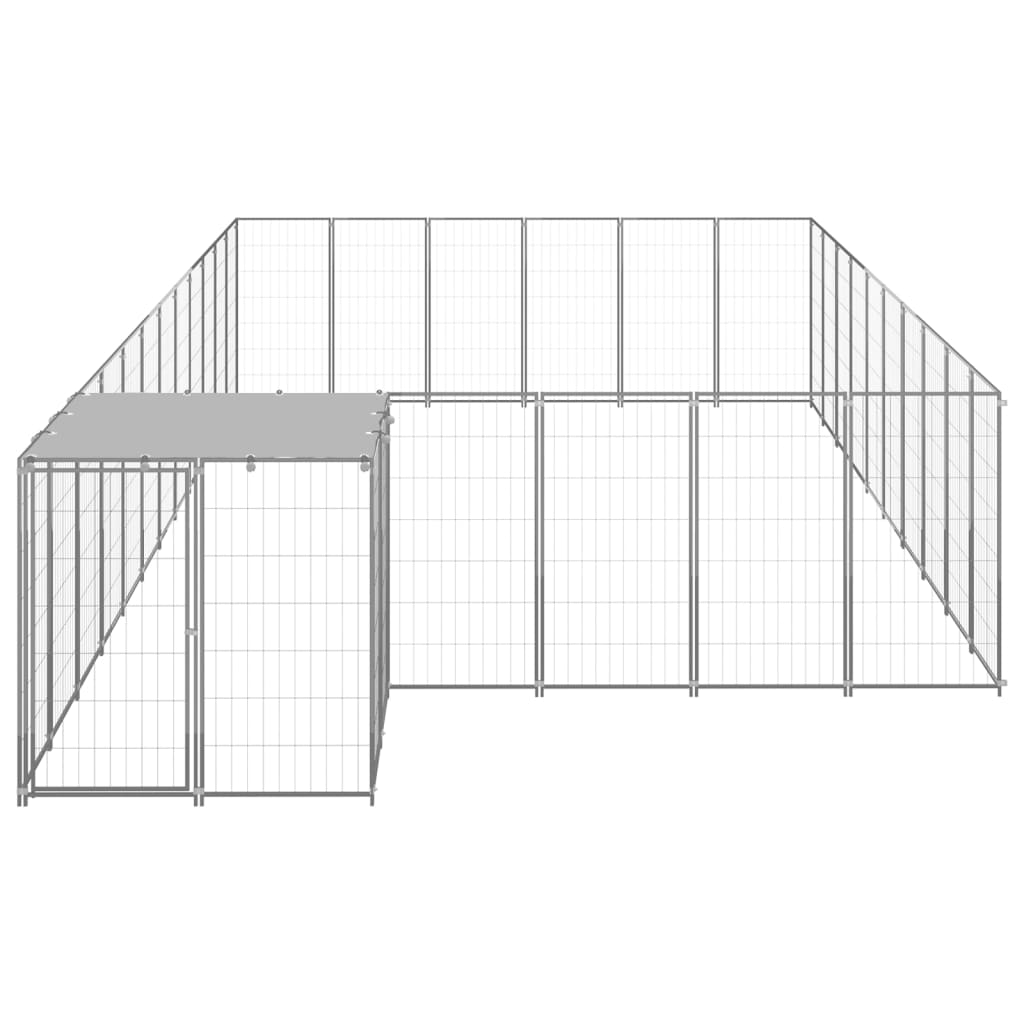 

vidaXL Hondenkennel 19,36 m² staal zilverkleurig