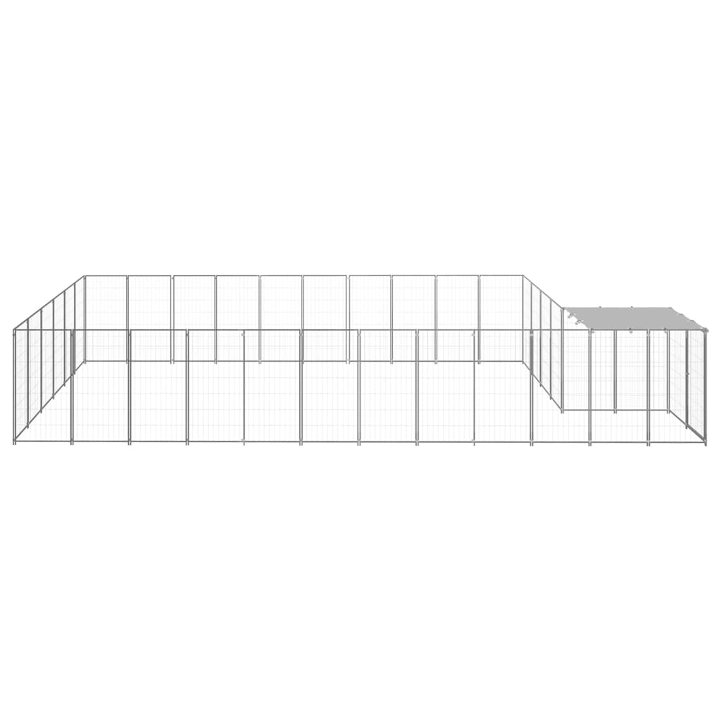 Chenil d'extérieur en acier galvanisé pour chien - Panneaux à mailles - 660 x 330 x 110 cm - 19 m²