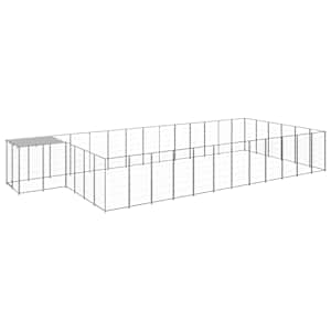 Psí kotec stříbrný 22,99 m² ocel - obrázek 2