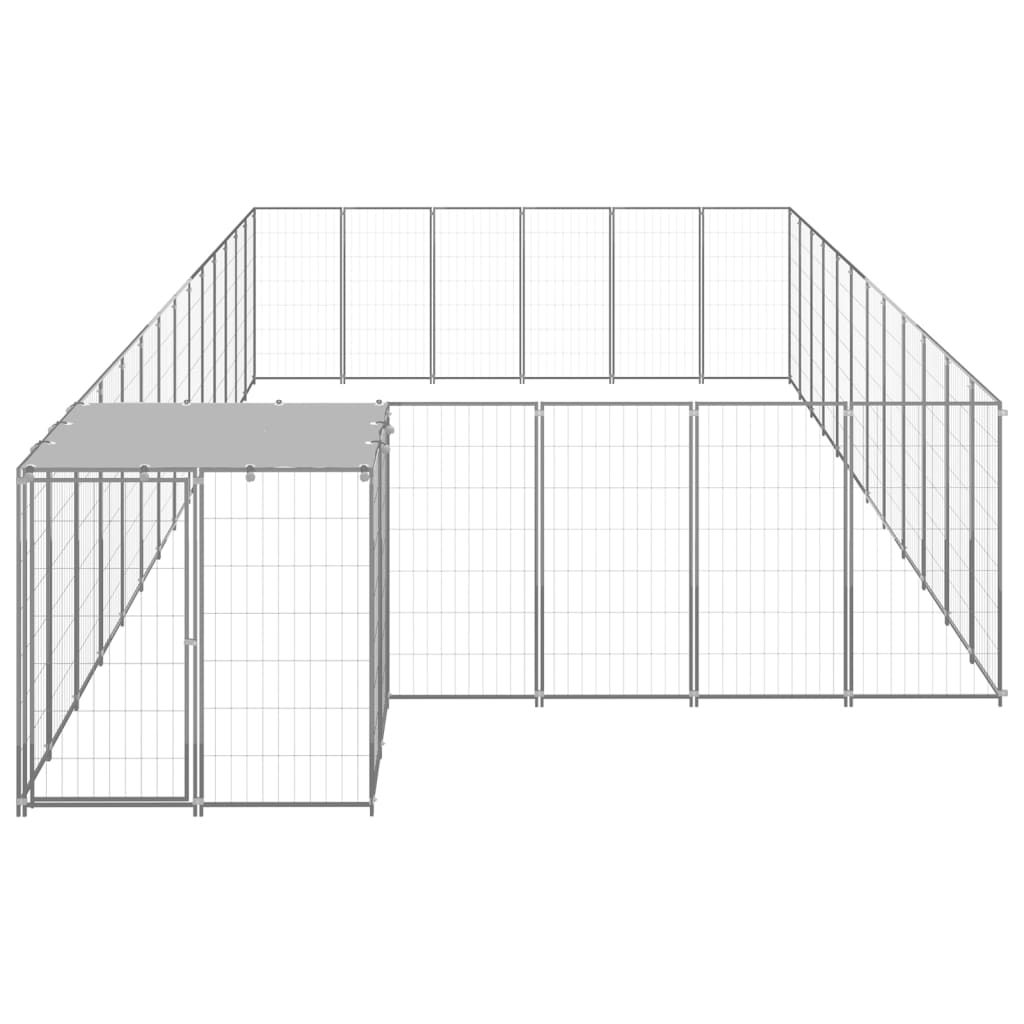 Chenil d'extérieur en acier galvanisé pour chien - Panneaux à mailles - 770 x 330 x 110 cm - 23m²