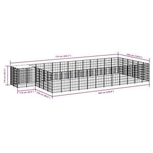 Psí kotec stříbrný 22,99 m² ocel - obrázek 7