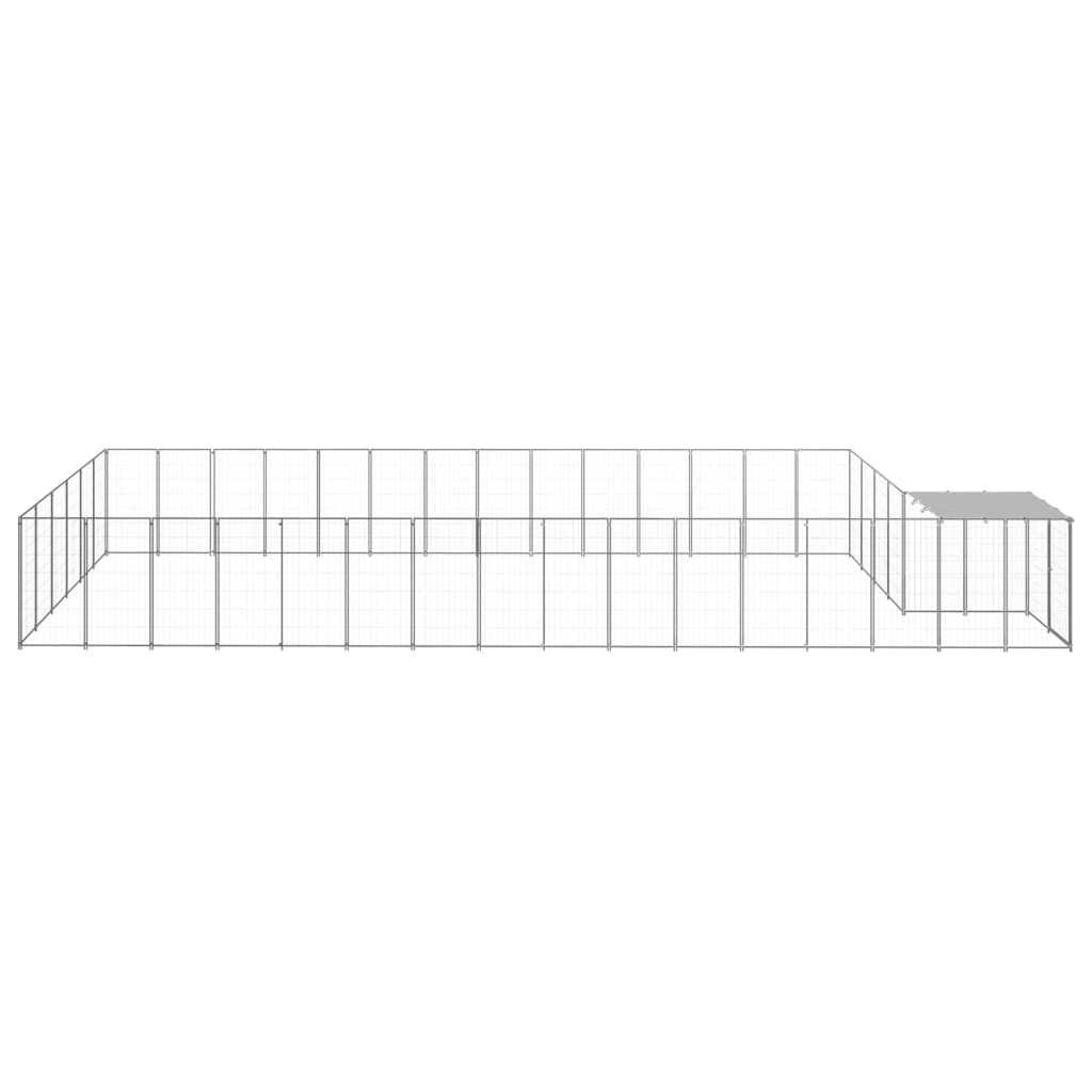 Chenil d'extérieur en acier galvanisé pour chien - Panneaux à mailles - 880 x 330 x 110 cm - 27m²