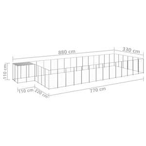 Psí kotec stříbrný 26,62 m² ocel - obrázek 6