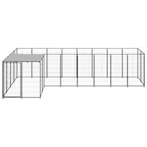 Psí kotec černý 6,05 m² ocel - obrázek 3