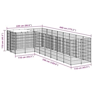 Psí kotec černý 6,05 m² ocel - obrázek 7
