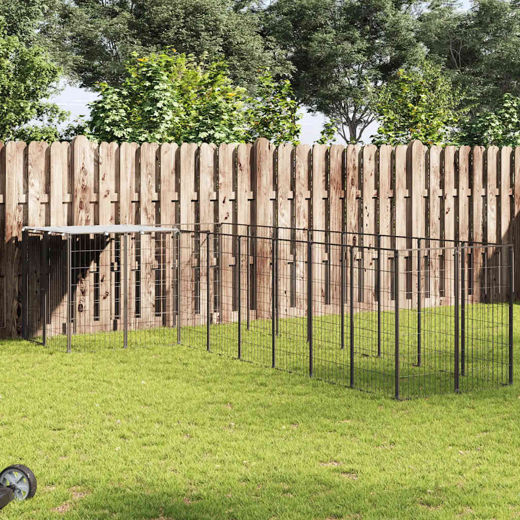 Voljeras šunims, juodos spalvos, 6,05 m², plienas