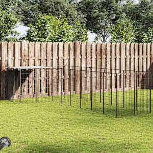 Pasji boks črn 6,05 m² jeklo