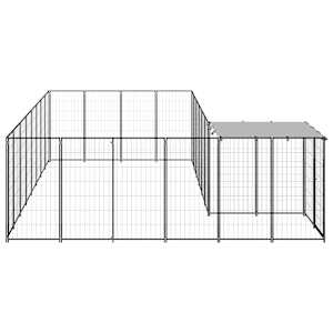 Psí kotec černý 10,89 m² ocel - obrázek 4