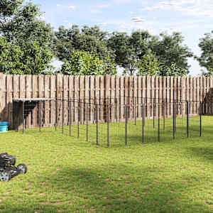 Psí kotec černý 15,73 m² ocel - obrázek 1
