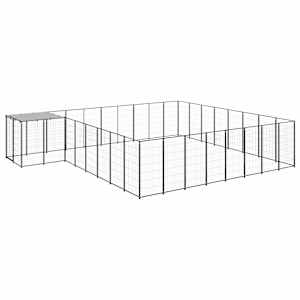Psí kotec černý 20,57 m² ocel - obrázek 2
