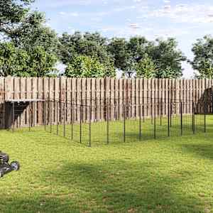 Psí kotec černý 20,57 m² ocel - obrázek 1