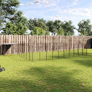Psí kotec černý 25,41 m² ocel - obrázek 1