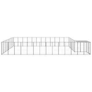 Psí kotec černý 30,25 m² ocel - obrázek 4