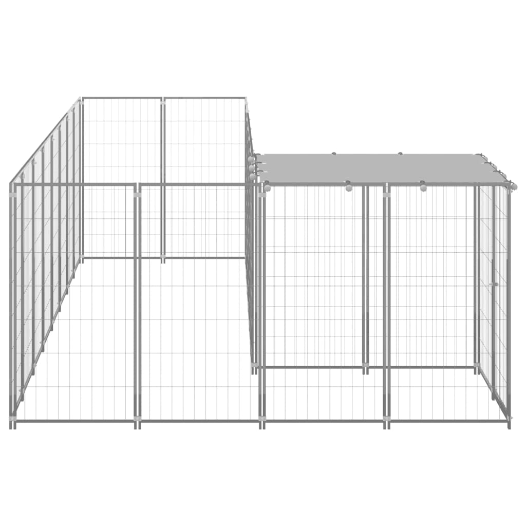 Chenil d'extérieur en acier galvanisé pour chien - Panneaux à mailles - 220 x 440 x 110 cm - 6 m²