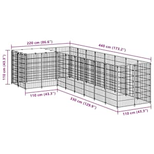 Psí kotec stříbrný 6,05 m² ocel - obrázek 7