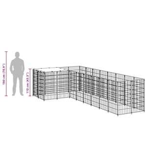 Psí kotec stříbrný 6,05 m² ocel - obrázek 8