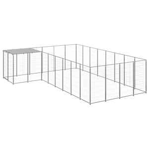 Psí kotec stříbrný 10,89 m² ocel - obrázek 1