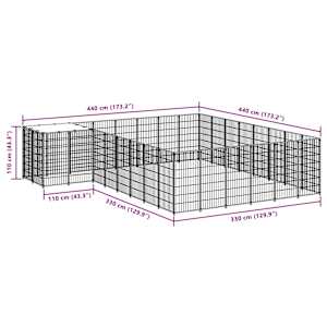 Psí kotec stříbrný 15,73 m² ocel - obrázek 7