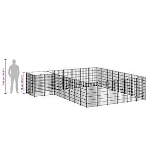 Psí kotec stříbrný 15,73 m² ocel - obrázek 8