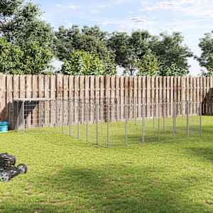 Psí kotec stříbrný 15,73 m² ocel - obrázek 1