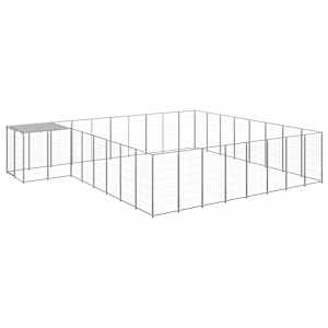 Psí kotec stříbrný 20,57 m² ocel - obrázek 1