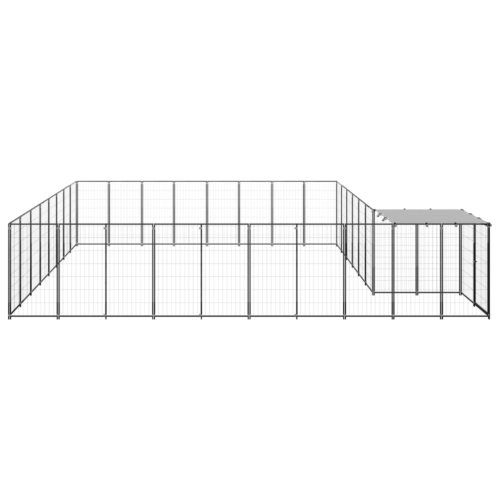 Chenil d'extérieur en acier galvanisé pour chien - Panneaux à mailles - 550 x 440 x 110 cm - 21 m²