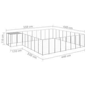 Psí kotec stříbrný 20,57 m² ocel - obrázek 6