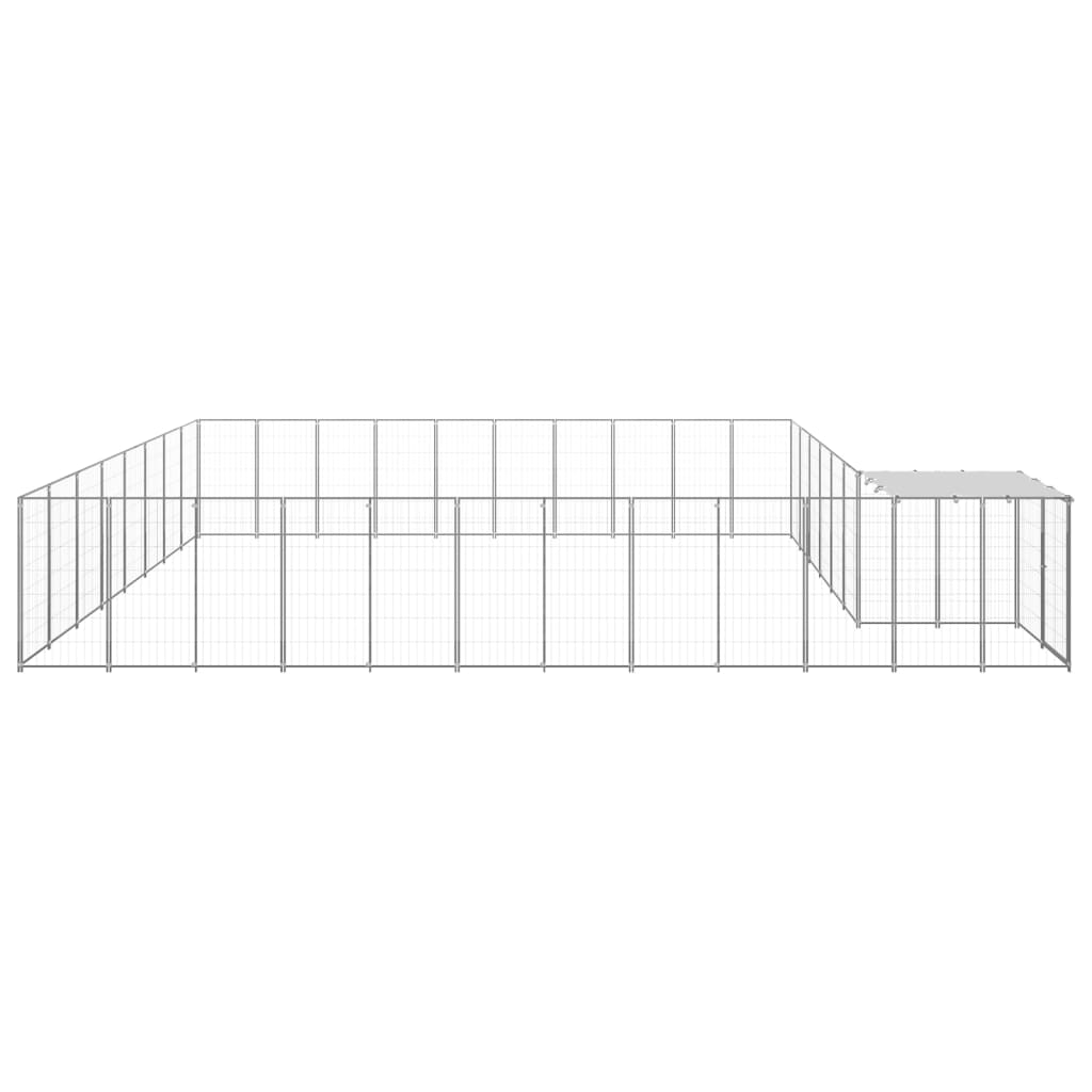 Chenil d'extérieur en acier galvanisé pour chien - Panneaux à mailles - 660 x 440 x 110 cm - 25m²