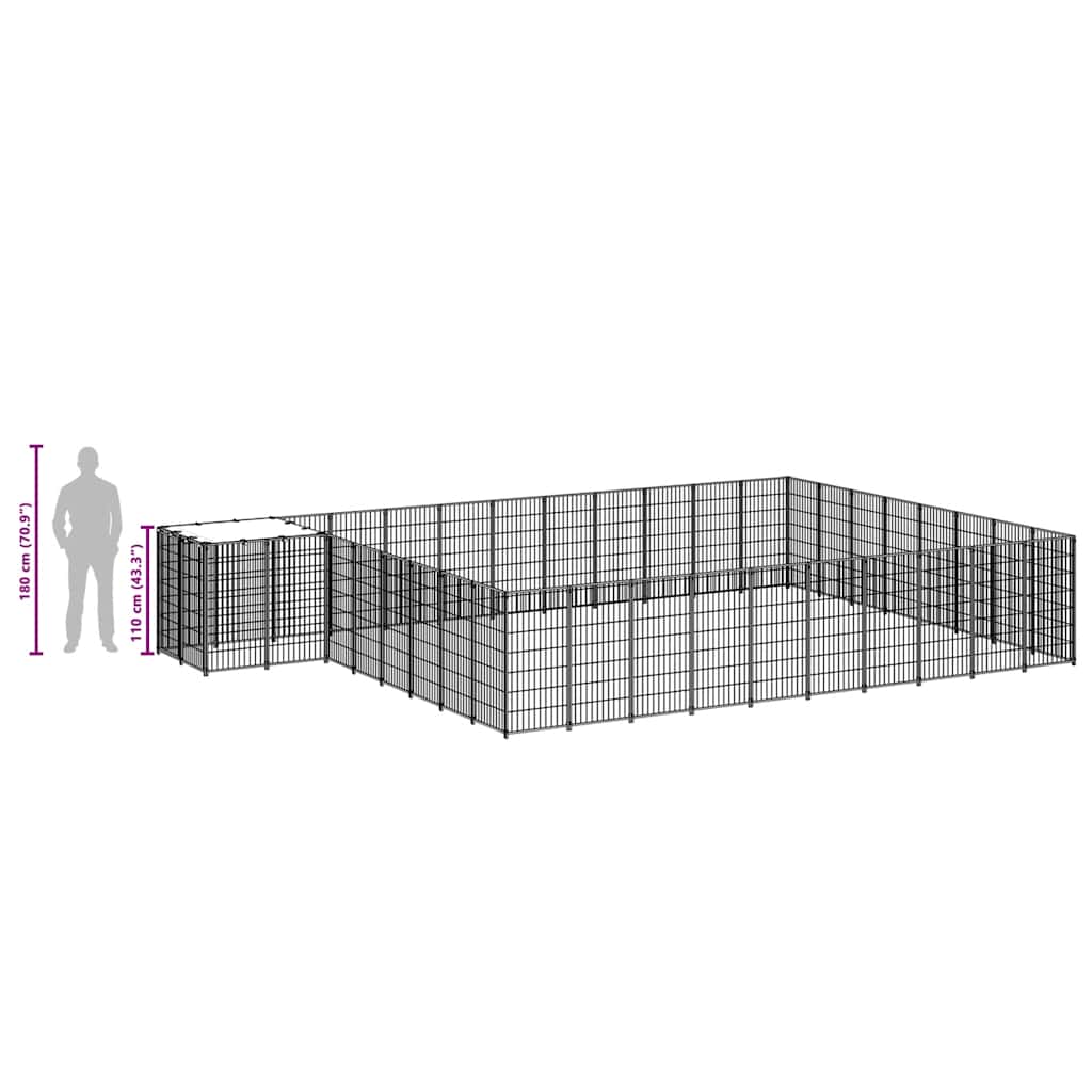 Koiranhäkki hopea 30,25 m² teräs - Image 8