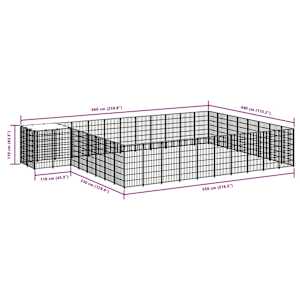 Psí kotec stříbrný 25,41 m² ocel - obrázek 7