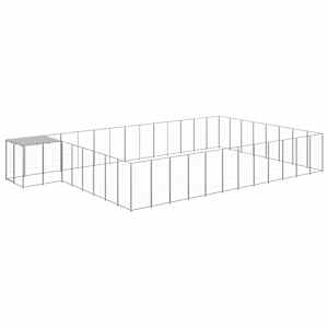 Psí kotec stříbrný 30,25 m² ocel - obrázek 1