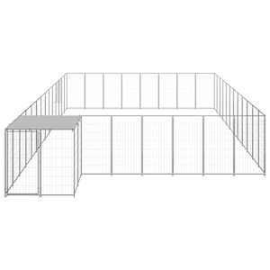 Psí kotec stříbrný 30,25 m² ocel - obrázek 2