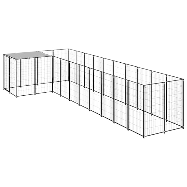 vidaXL koeraaedik, must, 7,26 m&sup2;, teras