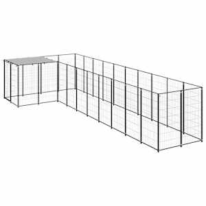 Psí kotec černý 7,26 m² ocel - obrázek 2