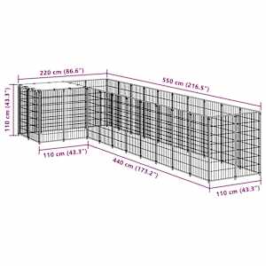 Psí kotec černý 7,26 m² ocel - obrázek 7