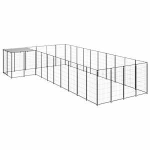 Psí kotec černý 13,31 m² ocel - obrázek 2