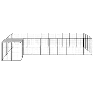 Psí kotec černý 13,31 m² ocel - obrázek 3