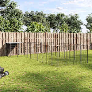 Pasji boks črn 13,31 m² jeklo