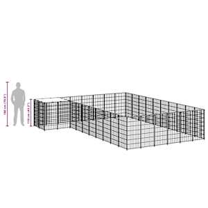 Psí kotec černý 19,36 m² ocel - obrázek 8