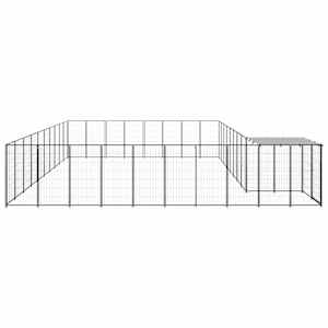 Psí kotec černý 25,41 m² ocel - obrázek 4
