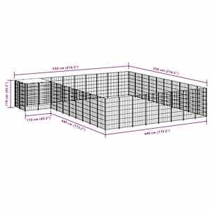 Psí kotec černý 25,41 m² ocel - obrázek 7