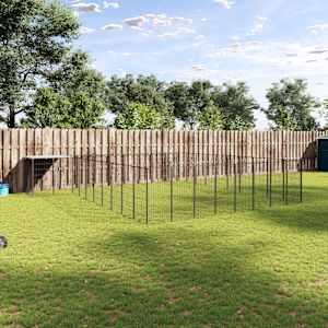 Psí kotec černý 25,41 m² ocel - obrázek 1