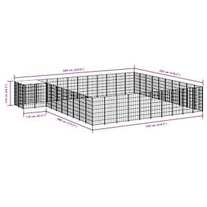 Psí kotec černý 31,46 m² ocel - obrázek 7