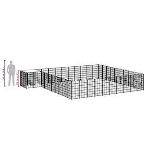 Psí kotec černý 31,46 m² ocel - obrázek 8