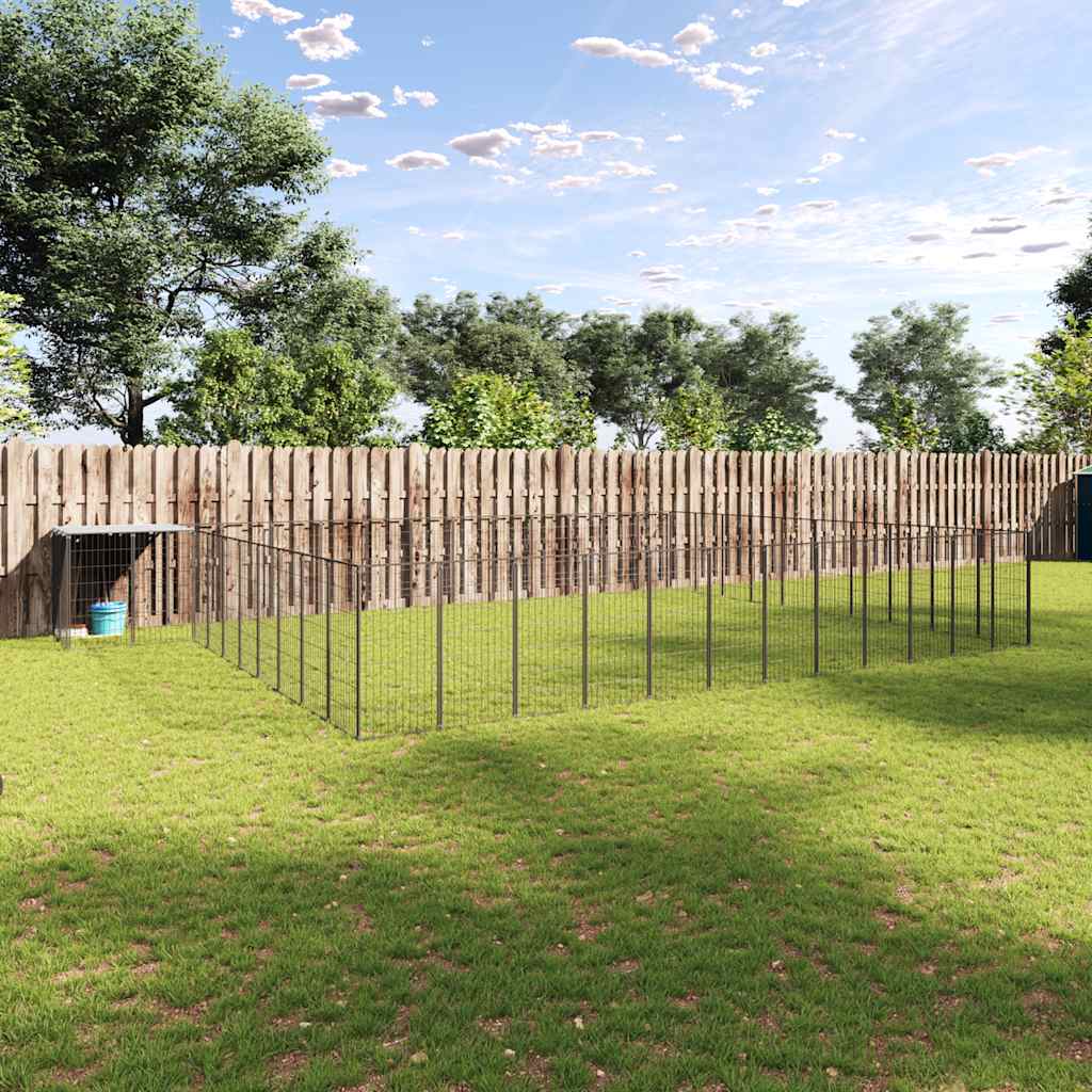 Voljeras šunims, juodos spalvos, 37,51m², plienas