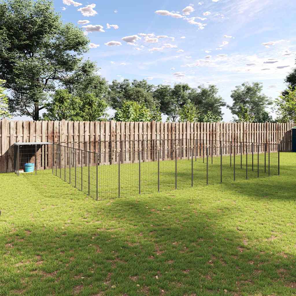 vidaXL Hundezwinger Schwarz 37,51 m² Stahl